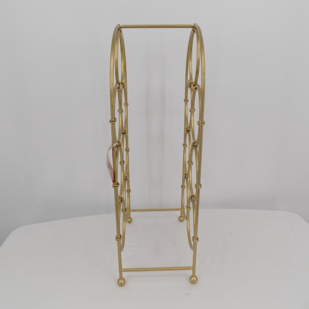 Ashland Fall Blush Romance Wine Holder 7 Bottle Gold Tone 18" x 8.5" x 5.5" New - Picture 2 of 6